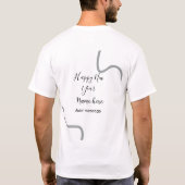 Happy new year name message gray simple holiday tシャツ (裏面)