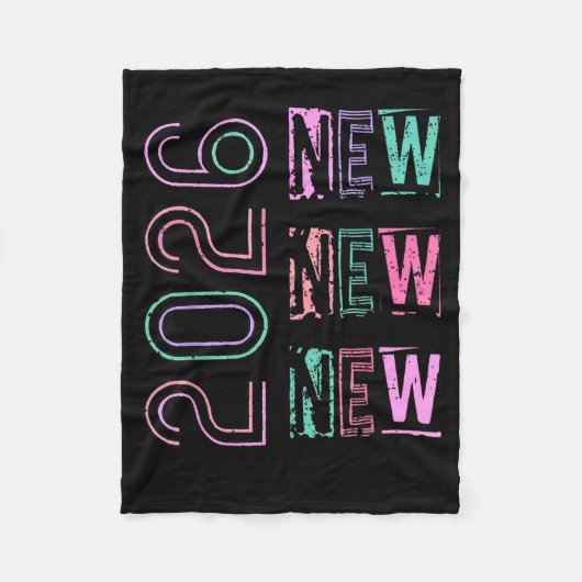 Happy New Year New Grace New Praise 2026 New Year' フリースブランケット (正面)