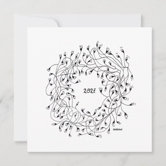 Happy New Year, New Year Greeting カード (正面)