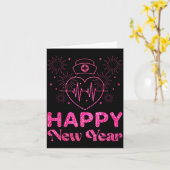 Happy New Year Nurse Crew Heartbeat New Years Eve  カード (黄色い花)