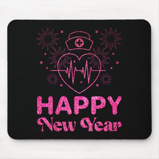 Happy New Year Nurse Crew Heartbeat New Years Eve  マウスパッド (正面)