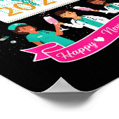 Happy New Year Nurse Shirt; Cute Medical Staff 202 ポスター (角)