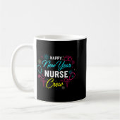 Happy New Year Nurse Shirt, Fireworks Stethoscope コーヒーマグカップ (左)