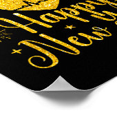 Happy New Year Nurses Heartbeat Fireworks New Year ポスター (角)