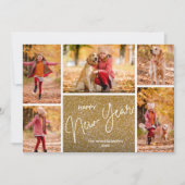 Happy New Year on金ゴールド数々の写真 シーズンカード (正面)