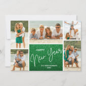Happy New Year on Green写真数々の シーズンカード (正面)