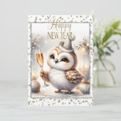 Happy New Year Owl 案内状 (スタンド正面)