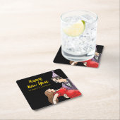 Happy New Year Party スクエアペーパーコースター (インサイチュ)