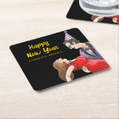 Happy New Year Party スクエアペーパーコースター (アングル)