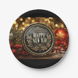 Happy New Year party ペーパープレート