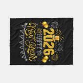 Happy New Year Party 2026 Ballon Family Matching F フリースブランケット (正面(横))