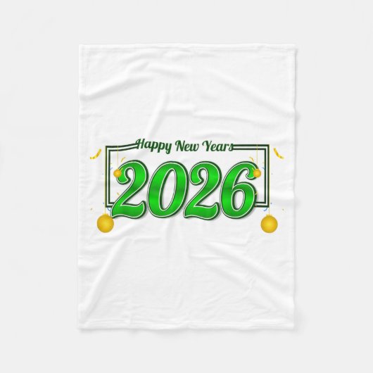 Happy New Year Party 2026 Ballon Family Matching M フリースブランケット (正面)