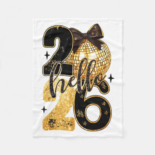 Happy New Year Party 2026 Ballon Family Matching M フリースブランケット (正面)