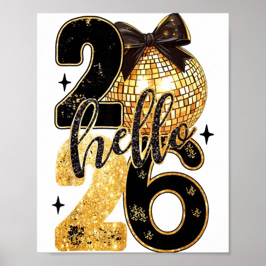 Happy New Year Party 2026 Ballon Family Matching M ポスター (正面)