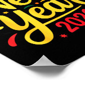 Happy New Year Party 2026 Ballon Family Matching M ポスター (角)