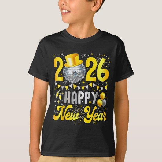 Happy New Year Party 2026 Balloon Family Matching  Tシャツ (正面)