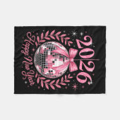 Happy New Year Party 2026 Funny Balloon Family Mat フリースブランケット (正面(横))