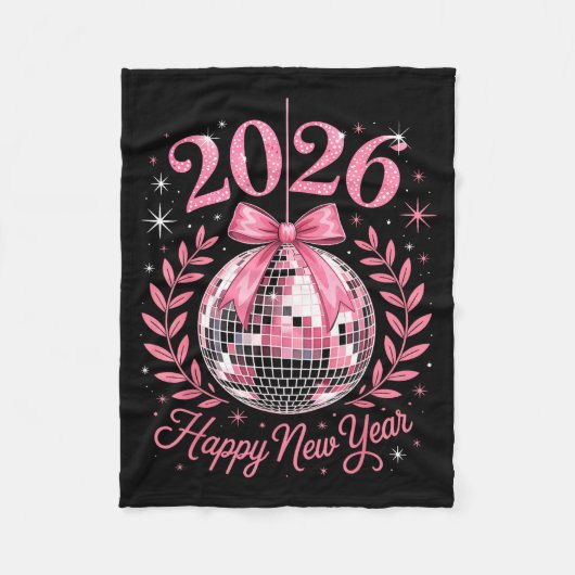 Happy New Year Party 2026 Funny Balloon Family Mat フリースブランケット (正面)