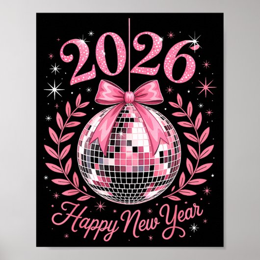 Happy New Year Party 2026 Funny Balloon Family Mat ポスター (正面)
