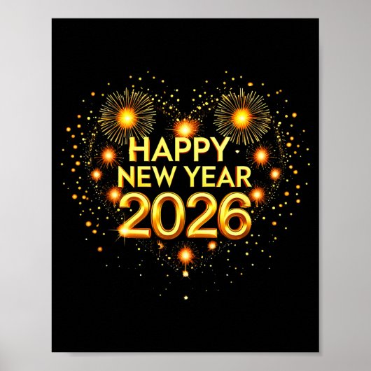 Happy New Year Party 2026 Funny Balloon Family Mat ポスター (正面)