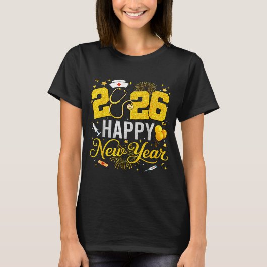 Happy New Year Party 2026 Nurse Family Matching Me Tシャツ (正面)