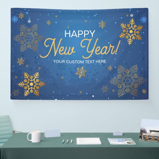 Happy New Year party backdrop 横断幕 (トレードショー)