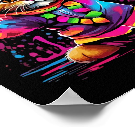 Happy New Year Party Dancing Cat Design  ポスター (角)