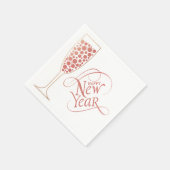 Happy New Year Party Sparkle Paper Napkin スタンダードカクテルナプキン (角)