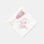 Happy New Year Party Sparkle Paper Napkin スタンダードカクテルナプキン (角)