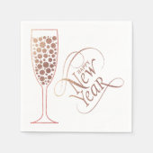 Happy New Year Party Sparkle Paper Napkin スタンダードカクテルナプキン (正面)