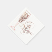Happy New Year Party Sparkle Paper Napkin スタンダードカクテルナプキン (角)