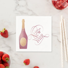 Happy New Year Party Sparkle Paper Napkin スタンダードカクテルナプキン