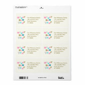 Happy New Year Pastel Groovy Retro Personalized ラベル (フルシート)