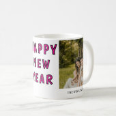 Happy New Year  Personalized Family Name Photo   コーヒーマグカップ (正面右)
