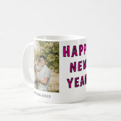 Happy New Year  Personalized Family Name Photo   コーヒーマグカップ (正面左)