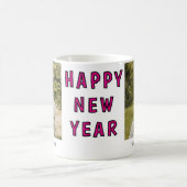 Happy New Year  Personalized Family Name Photo   コーヒーマグカップ (中央)