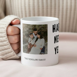 Happy New Year  Personalized Family Name Photo   コーヒーマグカップ