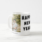 Happy New Year  Personalized Family Name Photo  コーヒーマグカップ (正面左)