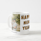 Happy New Year  Personalized Family Name Photo  コーヒーマグカップ (正面左)
