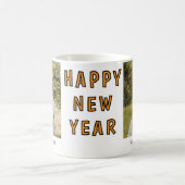 Happy New Year  Personalized Family Name Photo  コーヒーマグカップ (中央)
