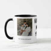Happy New Year  Personalized Family Name Photo   マグカップ (左)