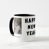 Happy New Year  Personalized Family Name Photo   マグカップ (正面左)