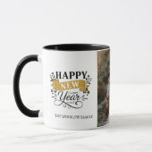 Happy New Year  Personalized Family Name Photo マグカップ (左)