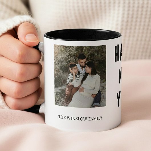 Happy New Year  Personalized Family Name Photo   マグカップ