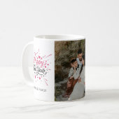 Happy New Year Personalized Family Name Photo Mug コーヒーマグカップ (正面左)