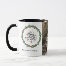 Happy New Year  Personalized Family Name Photo Mug マグカップ