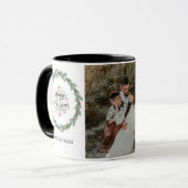 Happy New Year Personalized Family Name Photo Mug マグカップ (正面左)