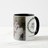 Happy New Year Personalized Family Name Photo Mug マグカップ (正面右)