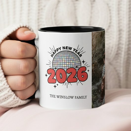 Happy New Year  Personalized Family Name Photo Mug マグカップ