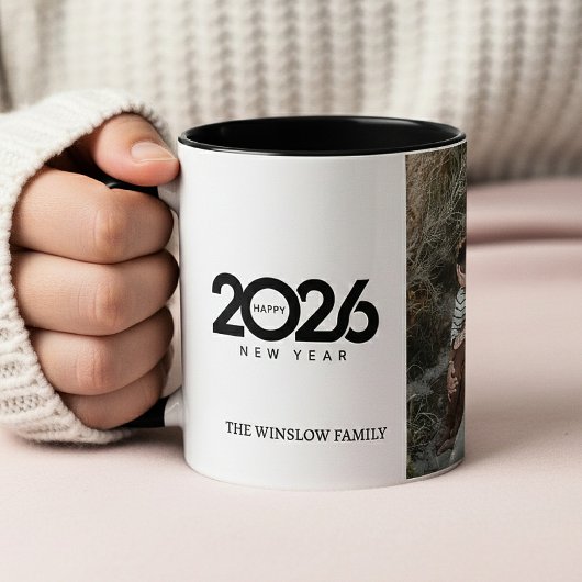 Happy New Year  Personalized Family Name Photo Mug マグカップ